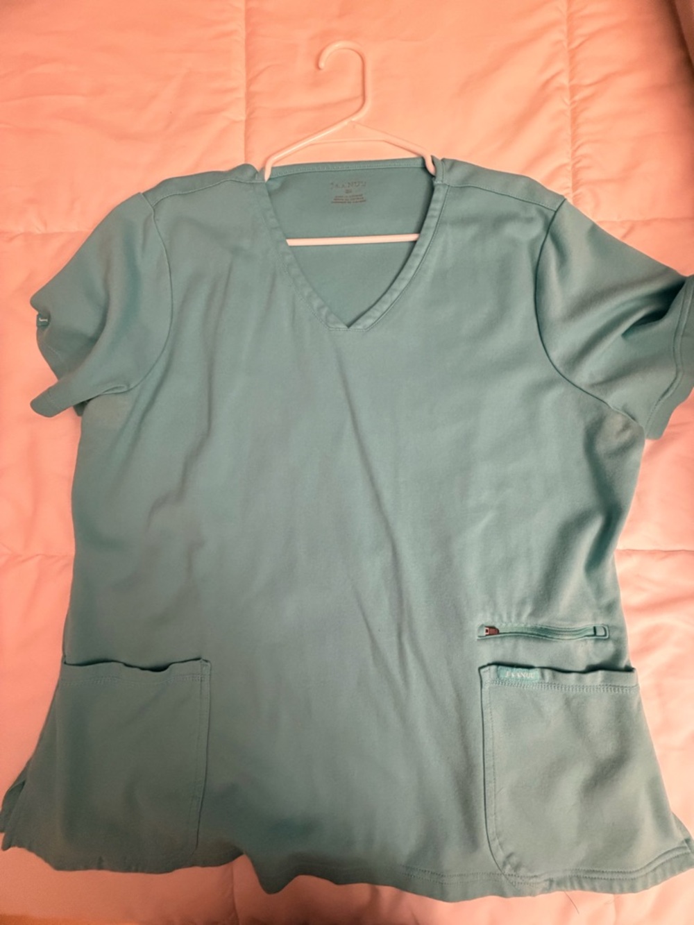 Jaanuu Teal V-Neck Short Sleeve Scrub Top